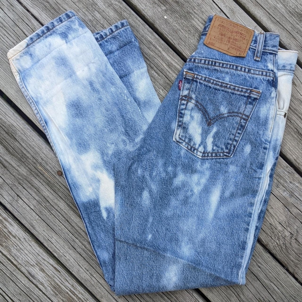 Vintage 90's Levi's 550 Bleached Out High Waisted Denim Jeans